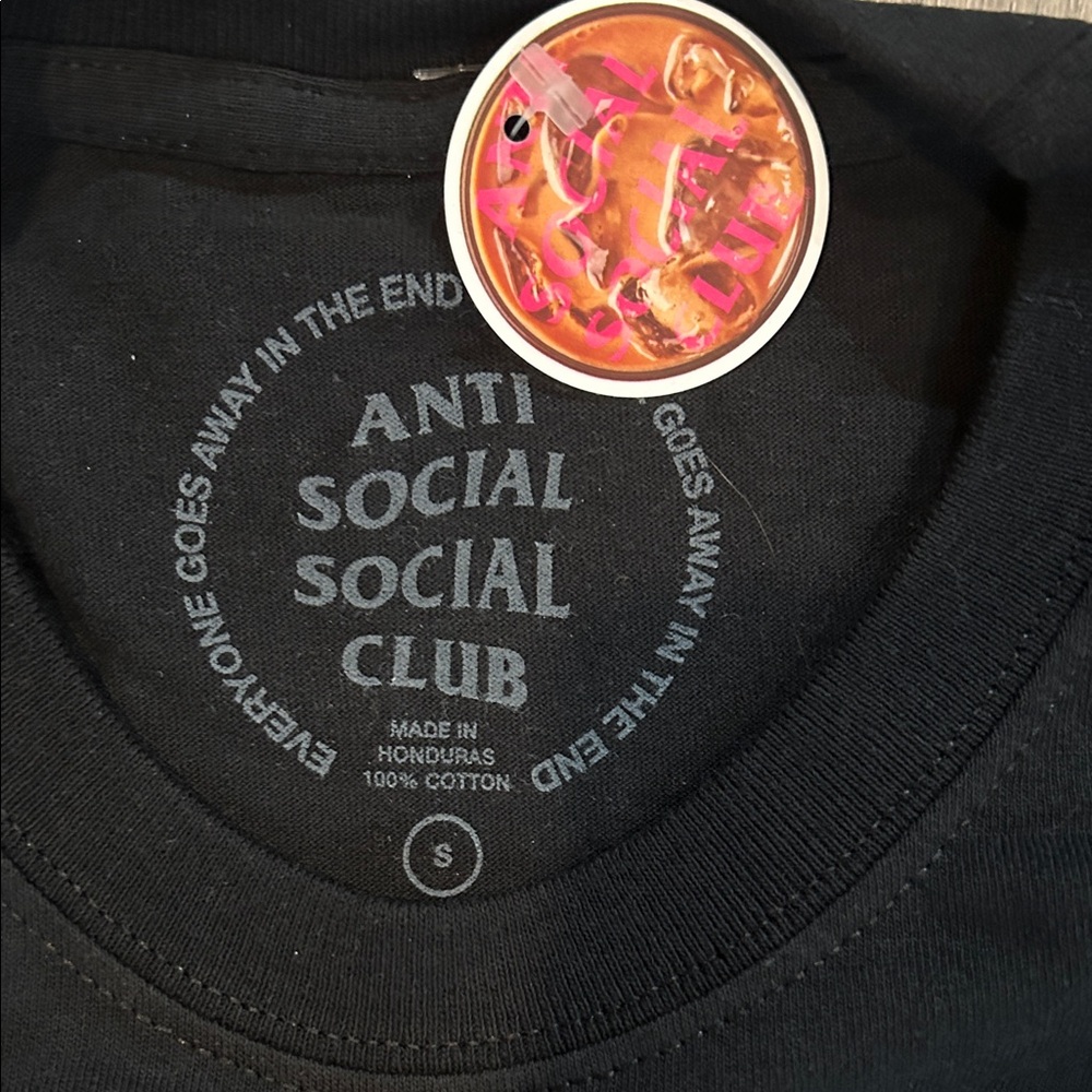 Anti Social Social Club Black Tee with Multicolor Logo - Picture 2 of 3